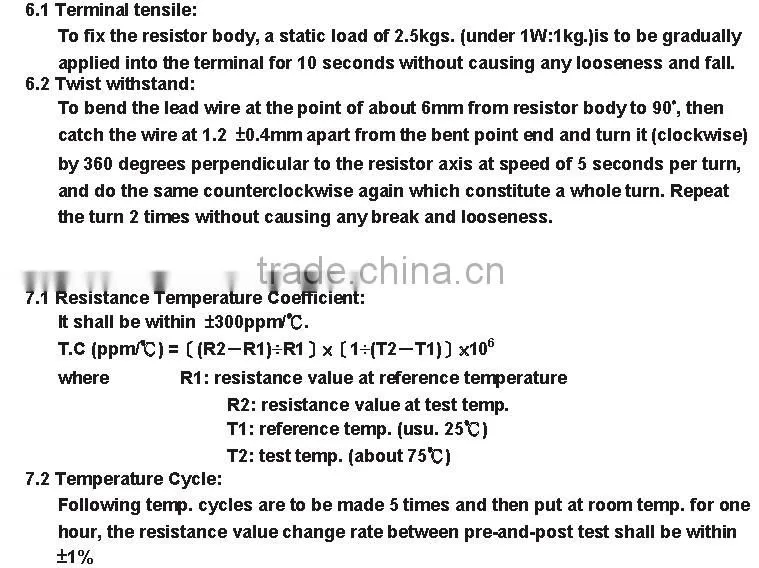 MOR 2WSS Metal oxide film resistor