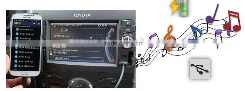 Micro USB Male to USB Male Android Charging and Playing Music Cable