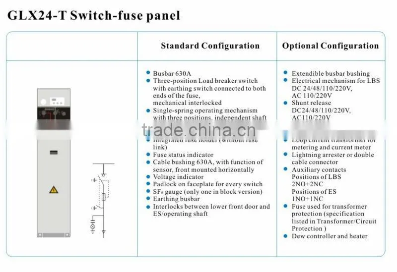 GLX 24 series 24kV high voltage extensible SF6 gas insulated ring main unit(RMU), SF6 GIS