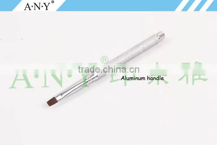 ANY Nail Art Beauty Care Metal Handle Flat Head Nail Brush UV Gel Nails