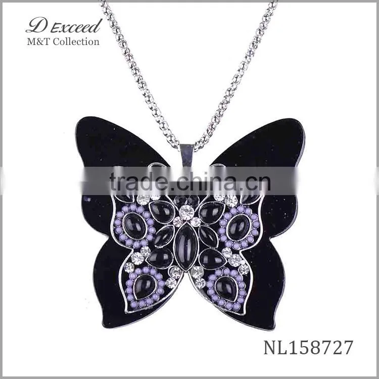 Yiwu jewelry factory butterfly pendant necklace, fashion necklace NL158722-28