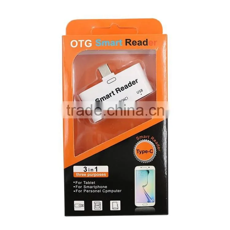 Type-C 3 in 1 Multifunction Memory Card Reader Adapter USB/TF/SD for Macbook Card Reader USB Flash Drives