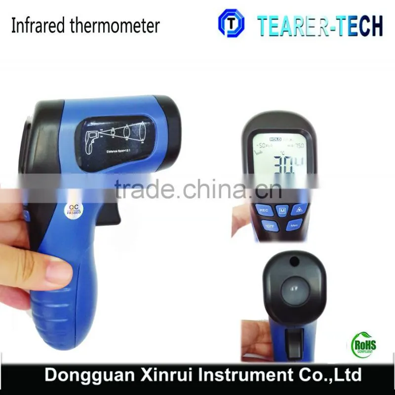 30+data logging Industrial Usage -50~750C infrared temperature thermometer IR tester with Emissivity adjustable function