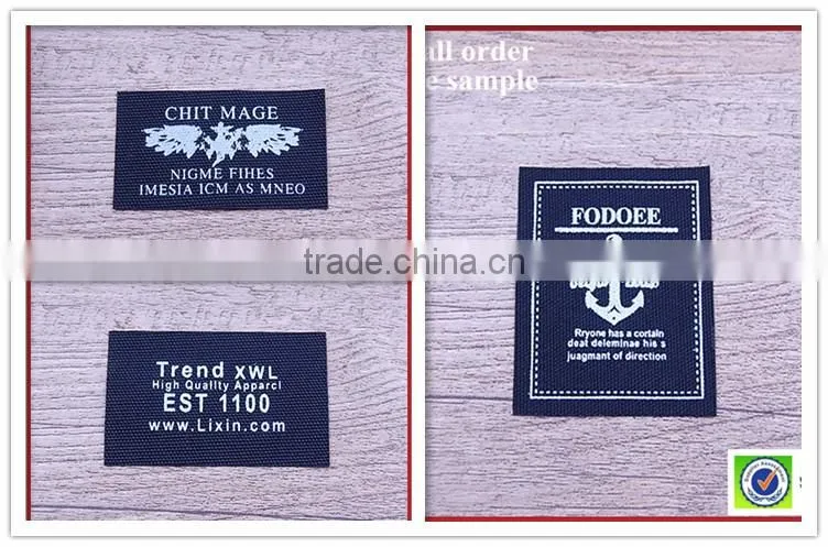 Delicate custom embroider line adhesive back printing penang satin labels