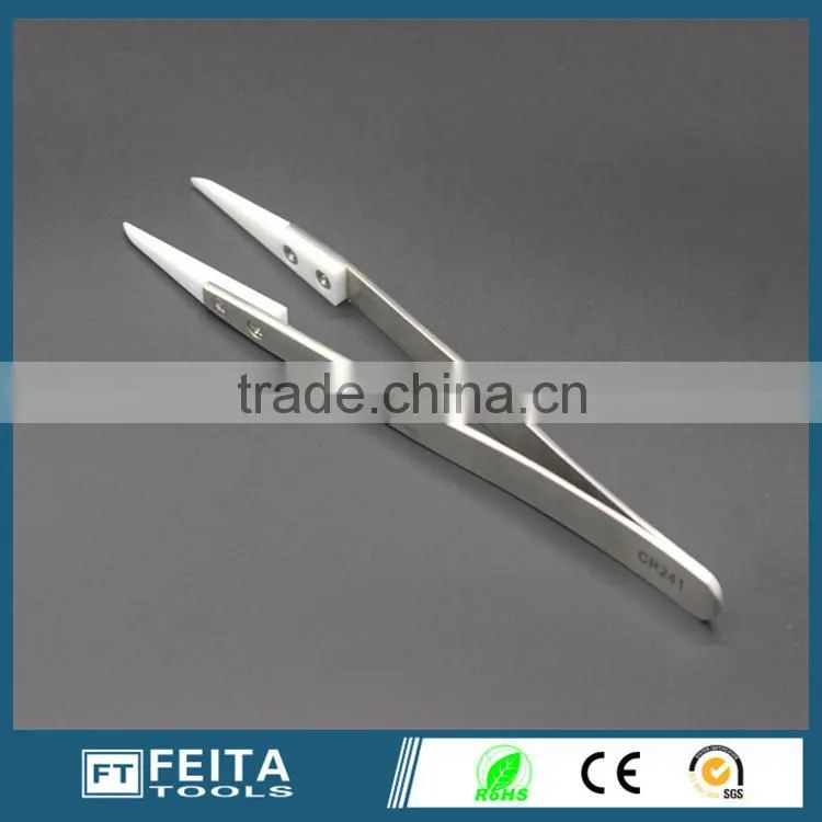 Heat Resistance CR241 Zirconia Ceramic tip Pointed Tweezers