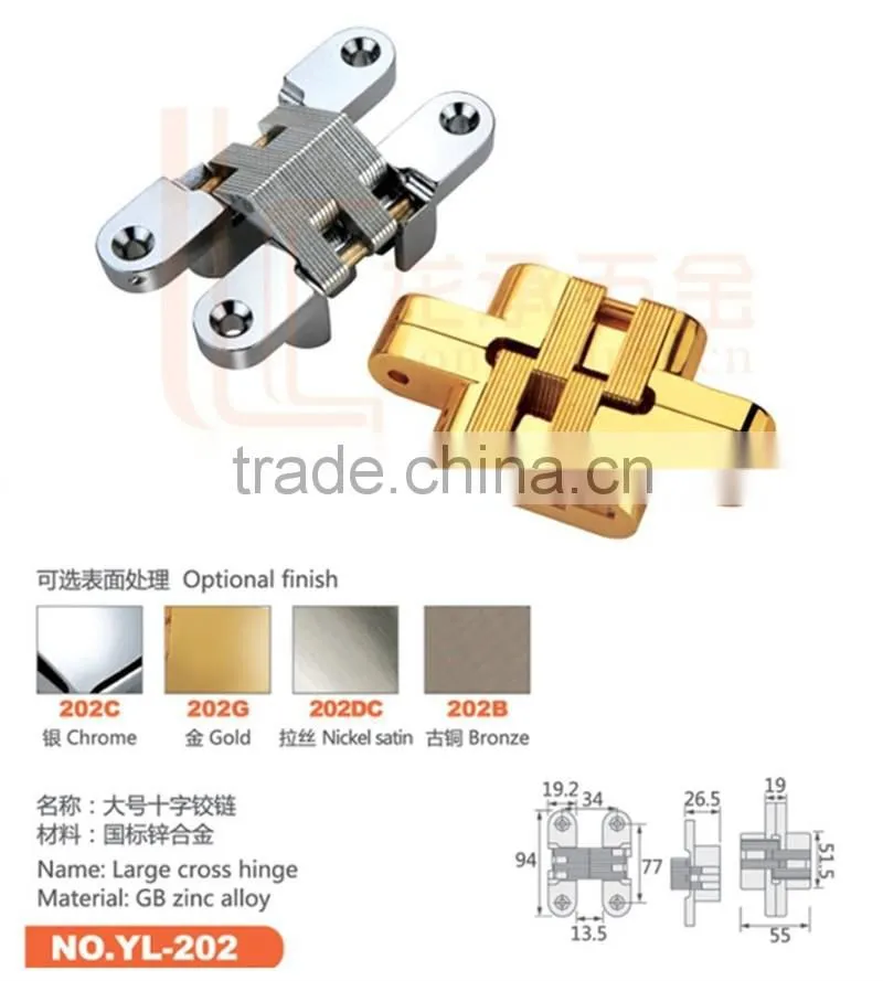 zinc alloy 180 degree hinges concealed folding table hinges