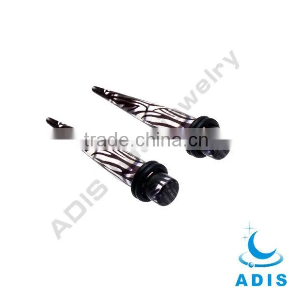 new products ear studs taper jewelry with coffee color printed