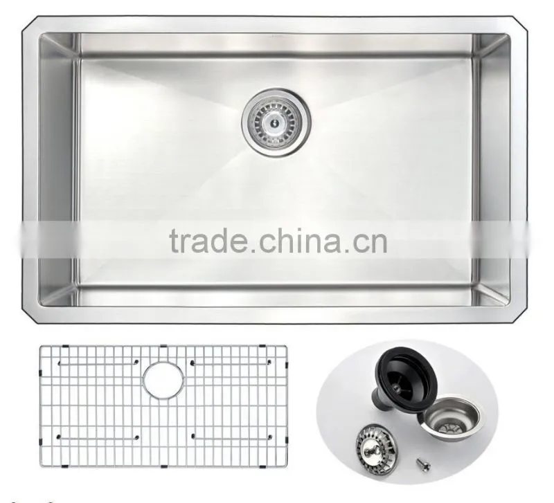 cUPC Handmade Undermount Single Stainless Steel Kitchen Sink Made in China