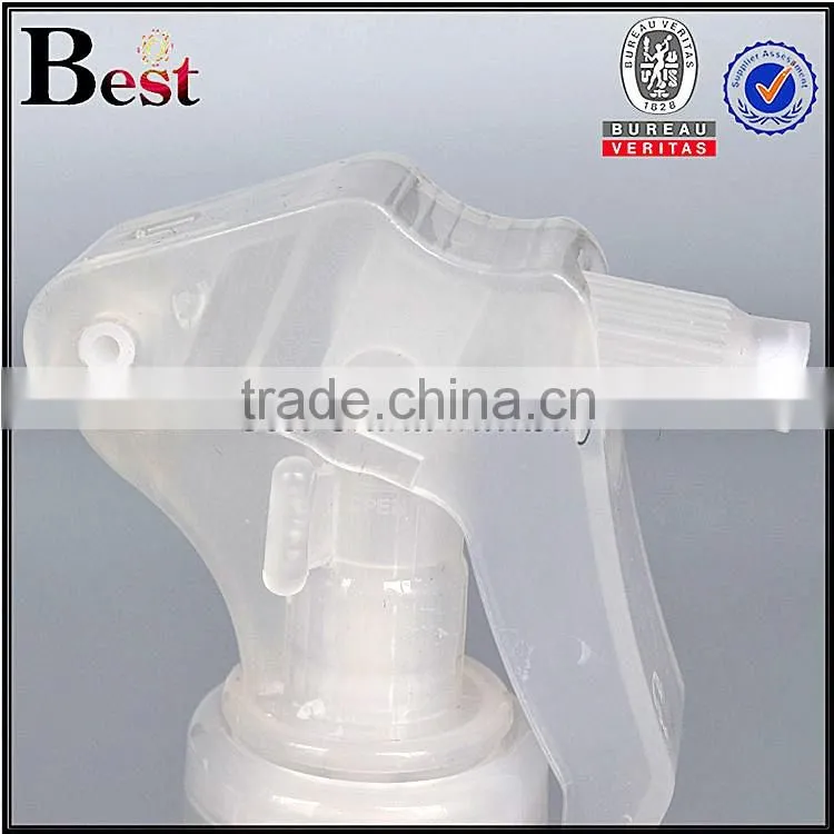 100ml 200ml 6oz blue pet clear cylinder bottle with small trigger pump sprayer
