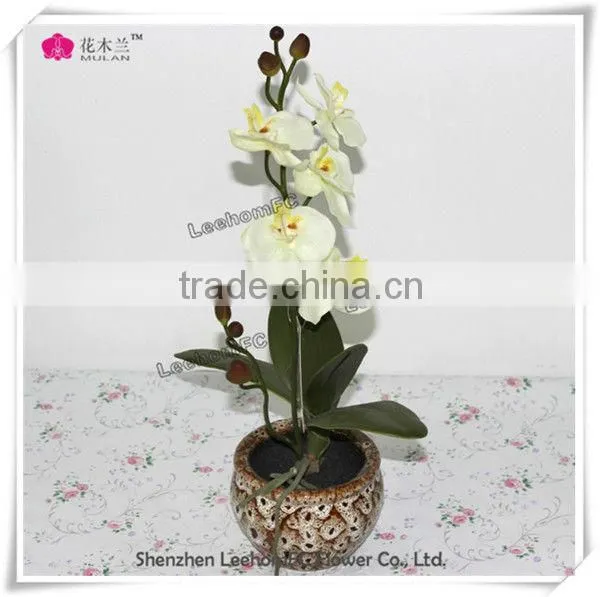 Decorative Orchids in Pot Silk Colorful Flowers For Sale