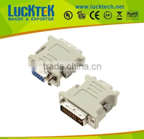 Hot sell !! Adapter DVI 24+1 TO VGA HD15 M/F,golden plated.
