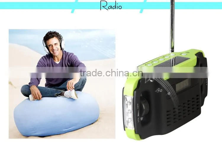 2016 Trending Products Dynamo Digital Display LED Torch AM/FM Solar Rechargable Radio Flashlight