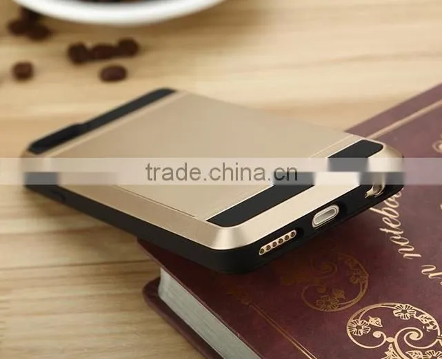 Dual Layer Armor fundas Case Luxury Soft Hybrid Slim Back cases for iphone 4 4s 5 5s 5c 6 6s Plus case cover Slide Card Cover