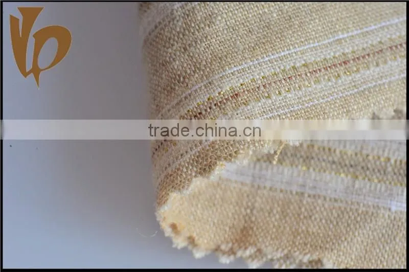 yarn dyeing linen metallic fabric with lurex with 6% polyester