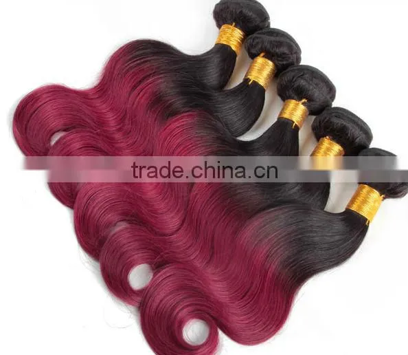 100 human hair red ombre human hair weft