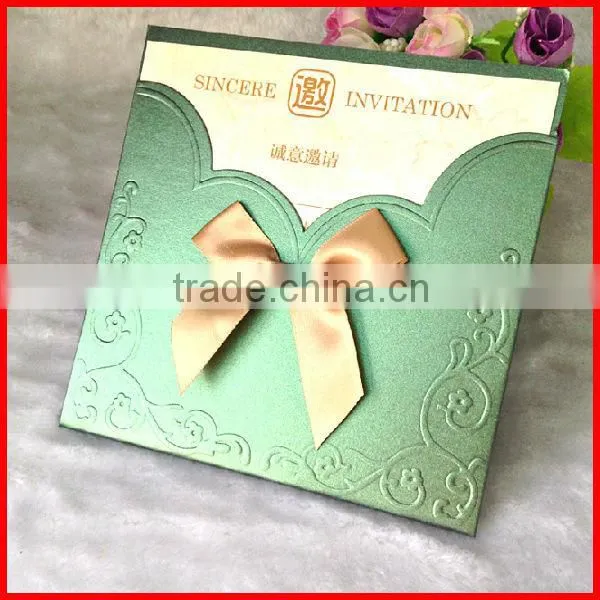 2014 Hot Sale Handmade Luxurious Wedding Invitation Card