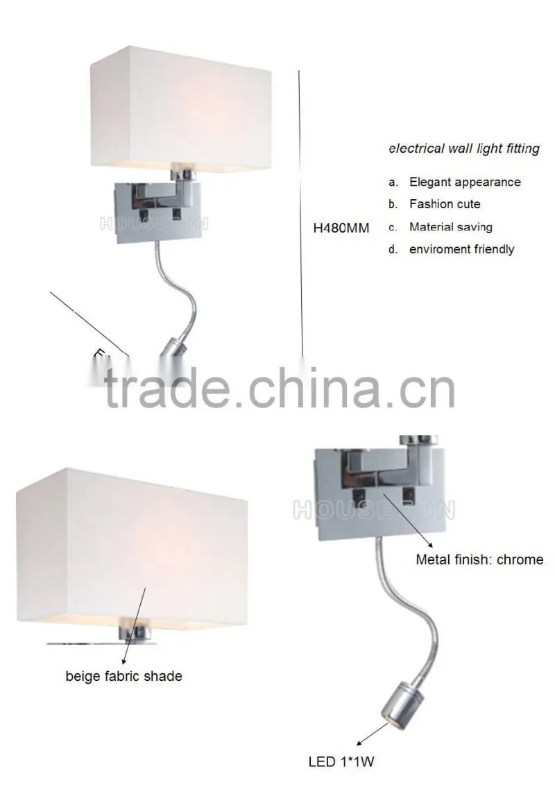 Square bedside hotel project reading lamp,hotel project reading lamp,reading lamp WL1046