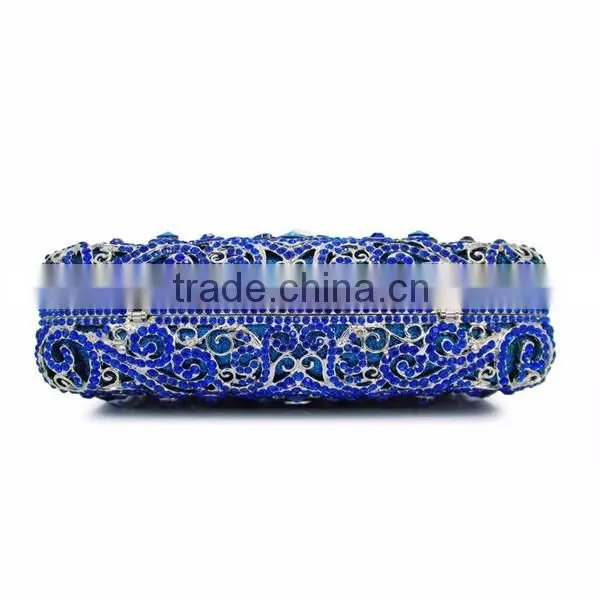 royal blue crystal box evening clutch bags rhinestone crystal clutch bag ladies wedding bags (8651A-B2)