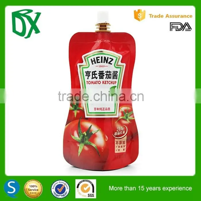 Shopping online websites Liquid stand up aluminum foil custom screw cap pouch plastic spout bags