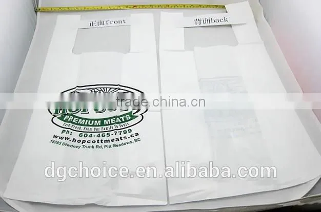 Custom printed low density polyethylene free samples t-shirt bag