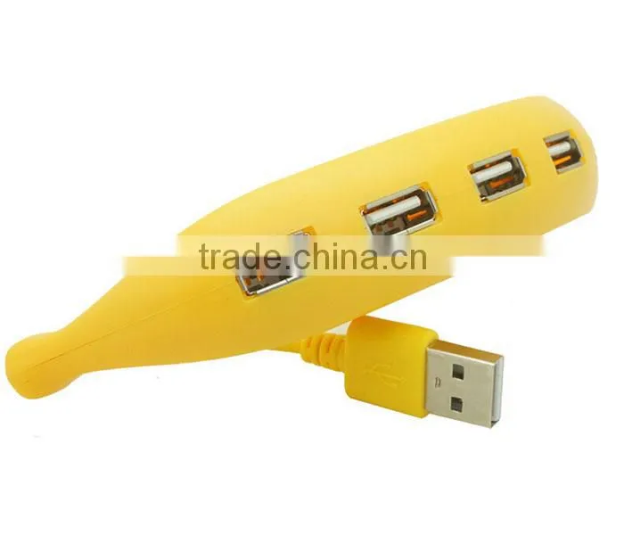 Banana Shaped Cute USB 2.0 Hub with 4 Ports