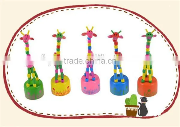Pop-up giraffe wooden puppet Push finger toy