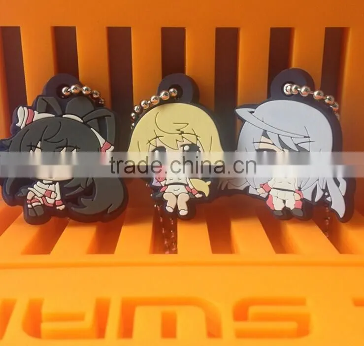 promotion keychain/cheep rubber key chain/cartoon keyring