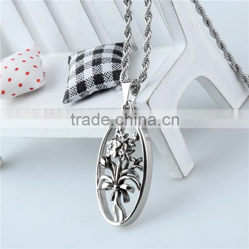 Latest new fashion stainless steel casting flower of life pendant