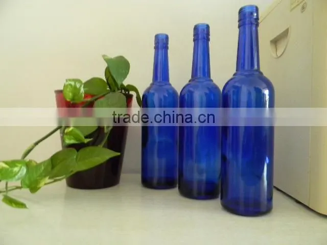 2014 hot sale cobalt blue glass bottles for wine prices