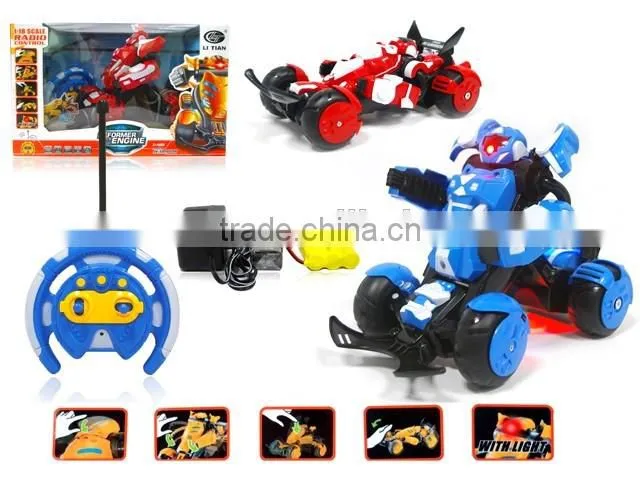 Good selling! R/C car,China alibaba children toy strong stability plastic toy r/c deformation robot stunt sports car with ligth