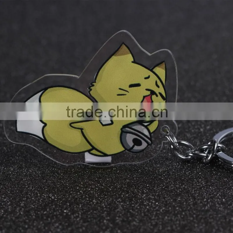 High quality picture print unusual black board transparent plastic acrylic key chains