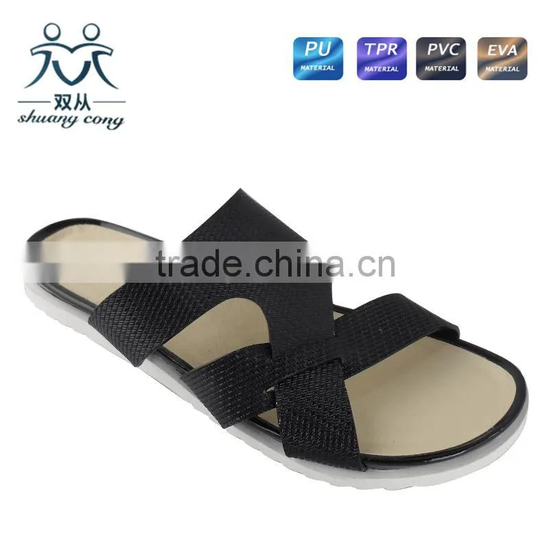 new fashion PU lining cross strap ladies slipper and shoes