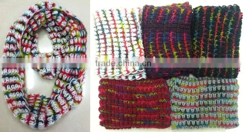 2015 fashion scarf multicolour Double Knitting scarf