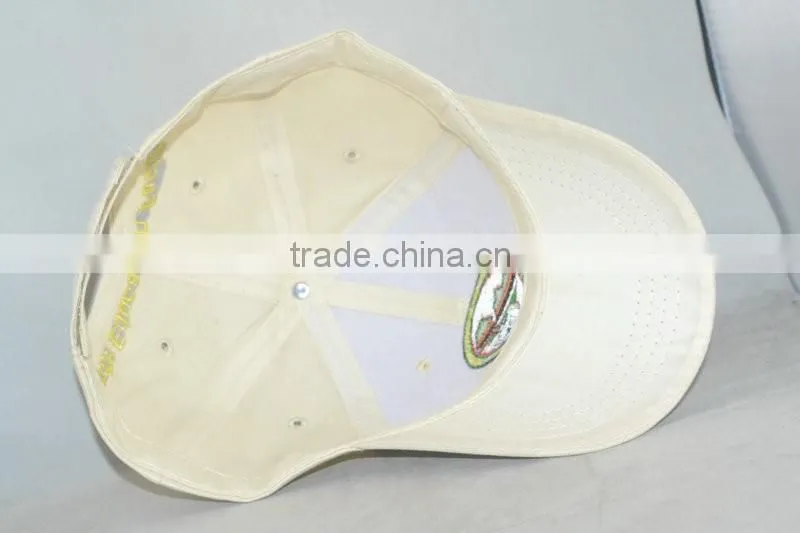 Guangzhou hat factory professional custom 6 panel / 100% cotton / / embroidery logo/khaki baseball cap