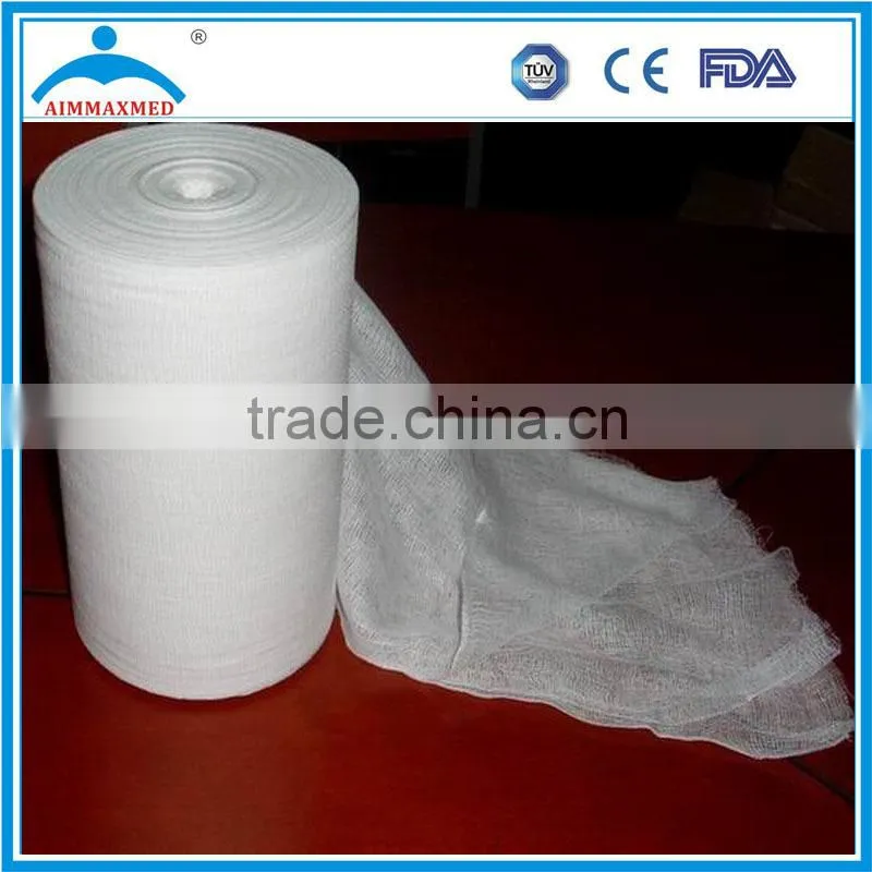 Bleached 100% Cotton gauze roll Medical surgical gauze