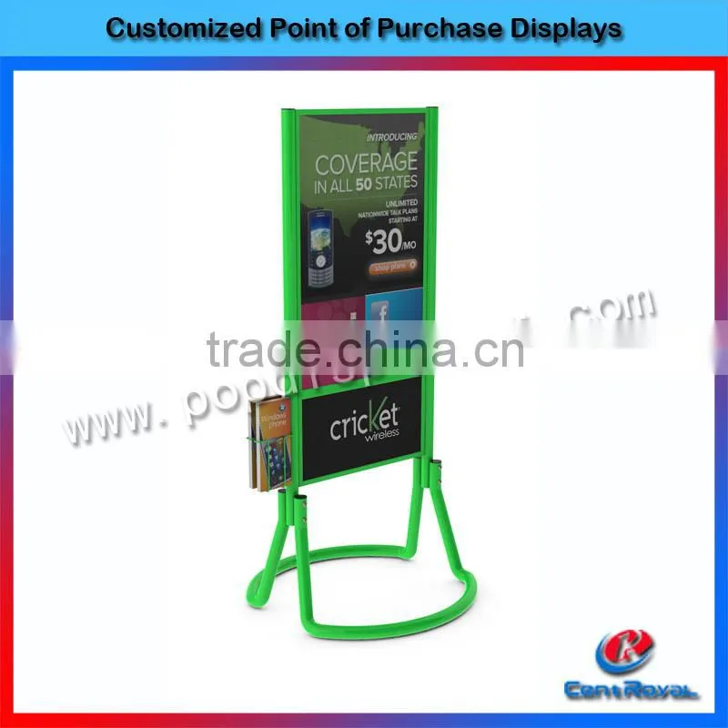 Fashion free standing advertising cardboard poster display stand