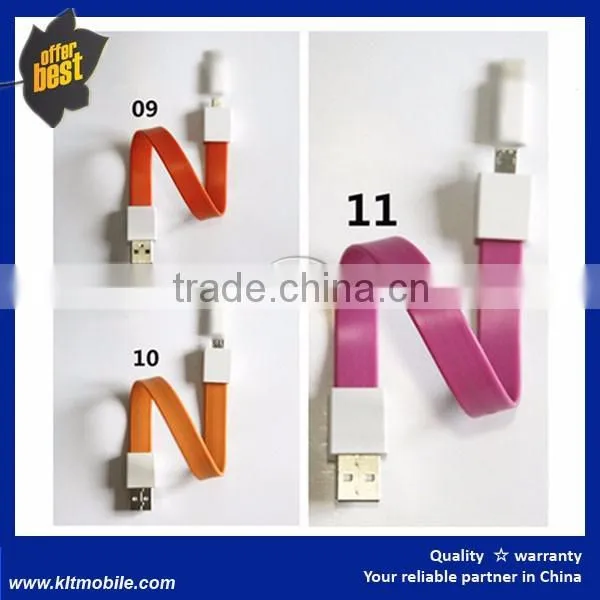 Mini Short Flat Bracelet Micro USB 2.0 Sync Data Charger Cable for Android Phone