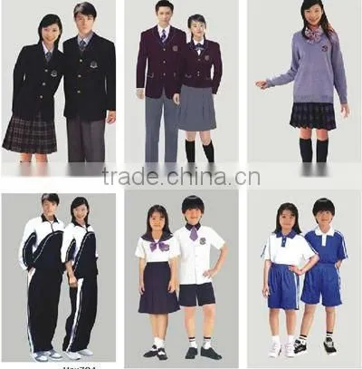 HOT selled amart design of kids school uniform (LOGO accepted)
