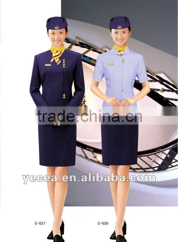 Classical smart design airline stewardess uniform