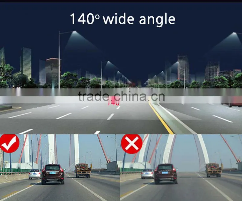 HD Car Dashboard Camera Car Accident DVR with LCD and 140 degree wide angle lense IR NIght Vision