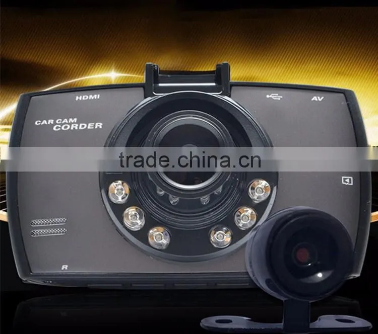 Dual camera car DVR full hd night-vision wide-angle generalplus 2248 recorder