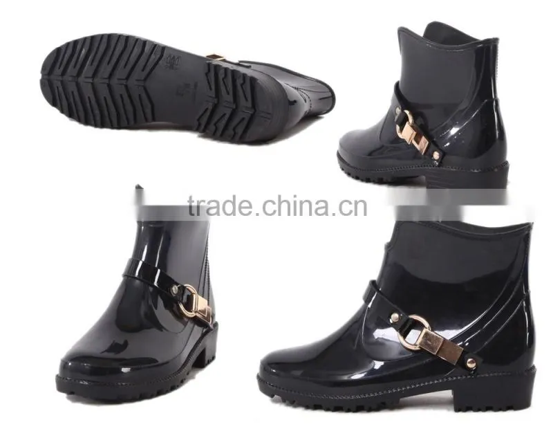 High quality cheap PVC ankle boots, garen PVC rain boots for women