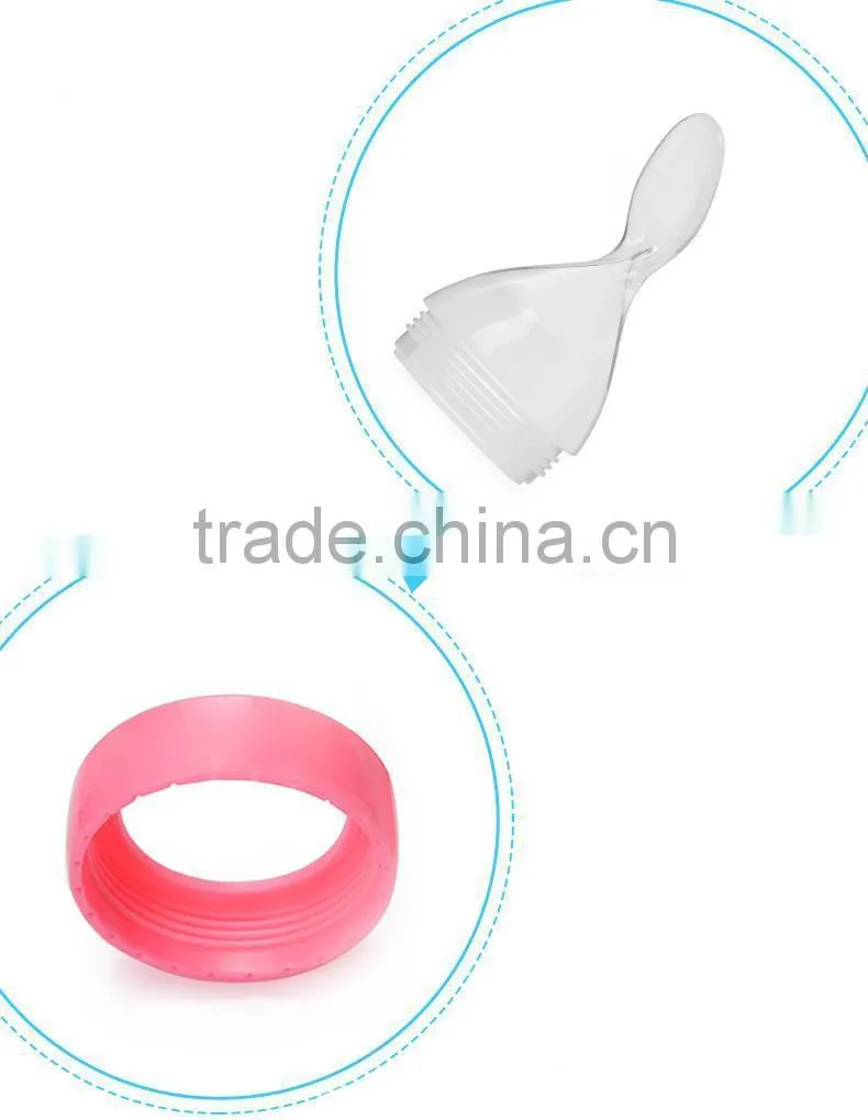 90ml Food Grade Soft Silicone Baby Rice Cereal Spoon Feeding Bottle Squeezing Pacifier