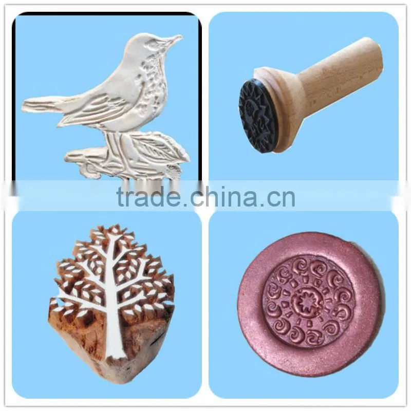 Unique leaves shape clear shiny terracotta stamp