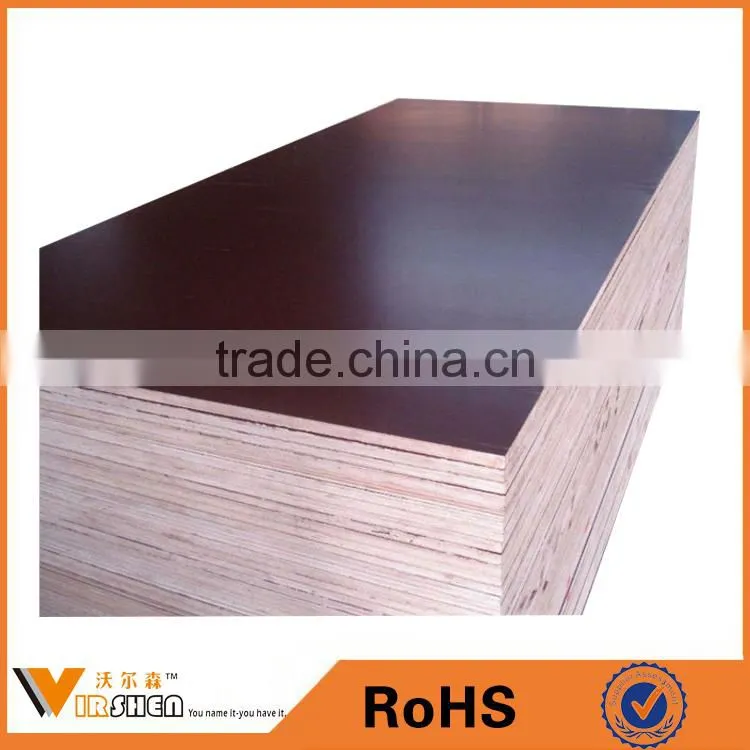 China Manufacturer Wholesale high quality 6-27mm film faced plywood / Brown film , Black film