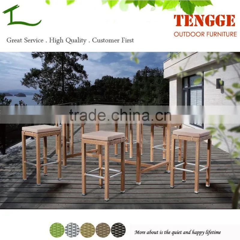 TG15-0011 UV resistant plastic wicker drinking table and chair