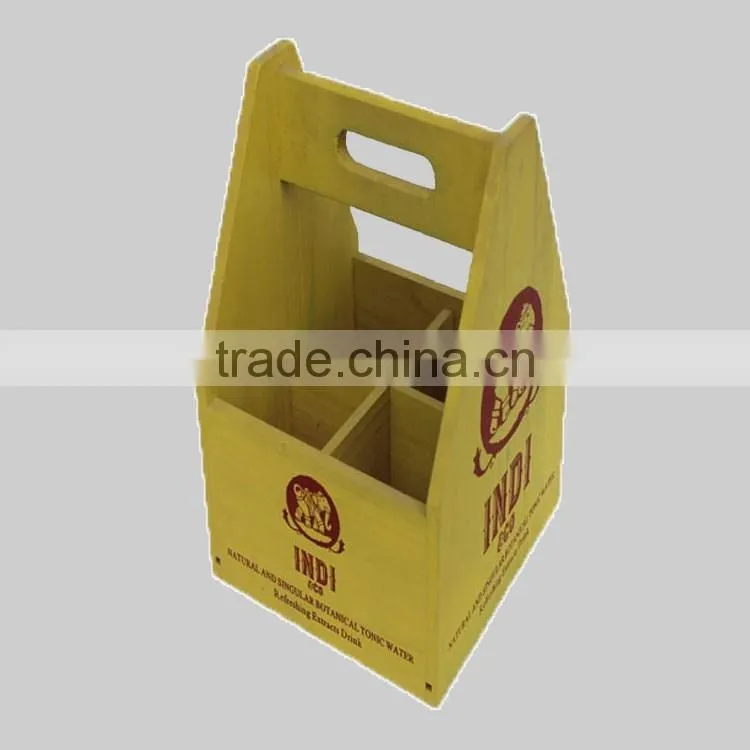 China Factory Supply pine/paulownia wooden wine box, christomas wood craft and gifts using for wine bucket