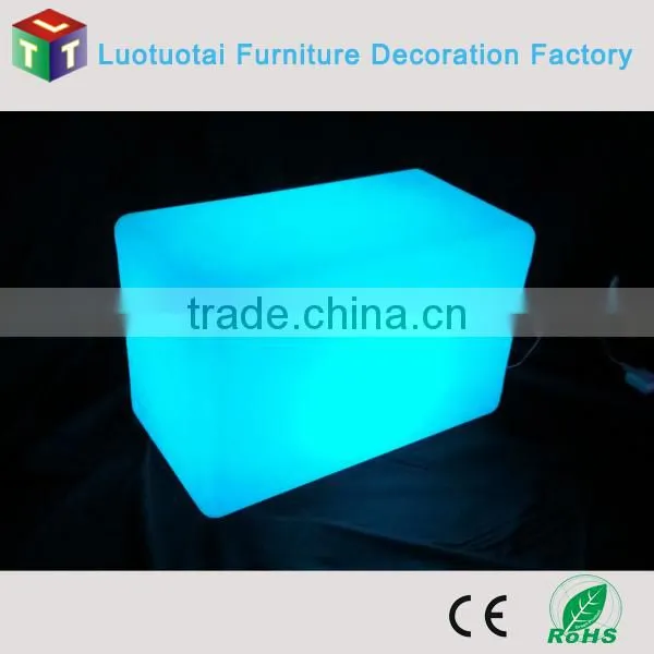 55CM rechargeable Li-battery operated remote control PE LED bar stools/LED nightclub glow furniture LTT-LC01