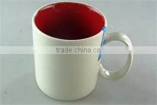 Cheap Stock 400ml ceramic stoneware two-tone square colorful coffee cup mug wholesale