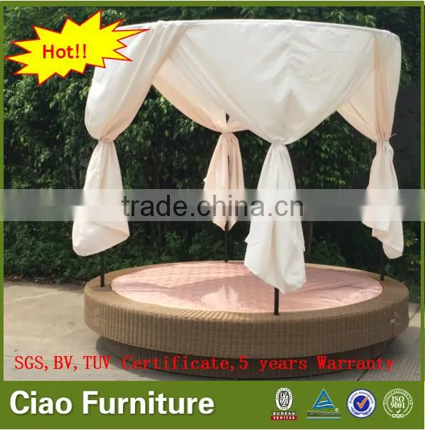 luxury new style rattan sun bed wicker patio daybed outdoor furniture